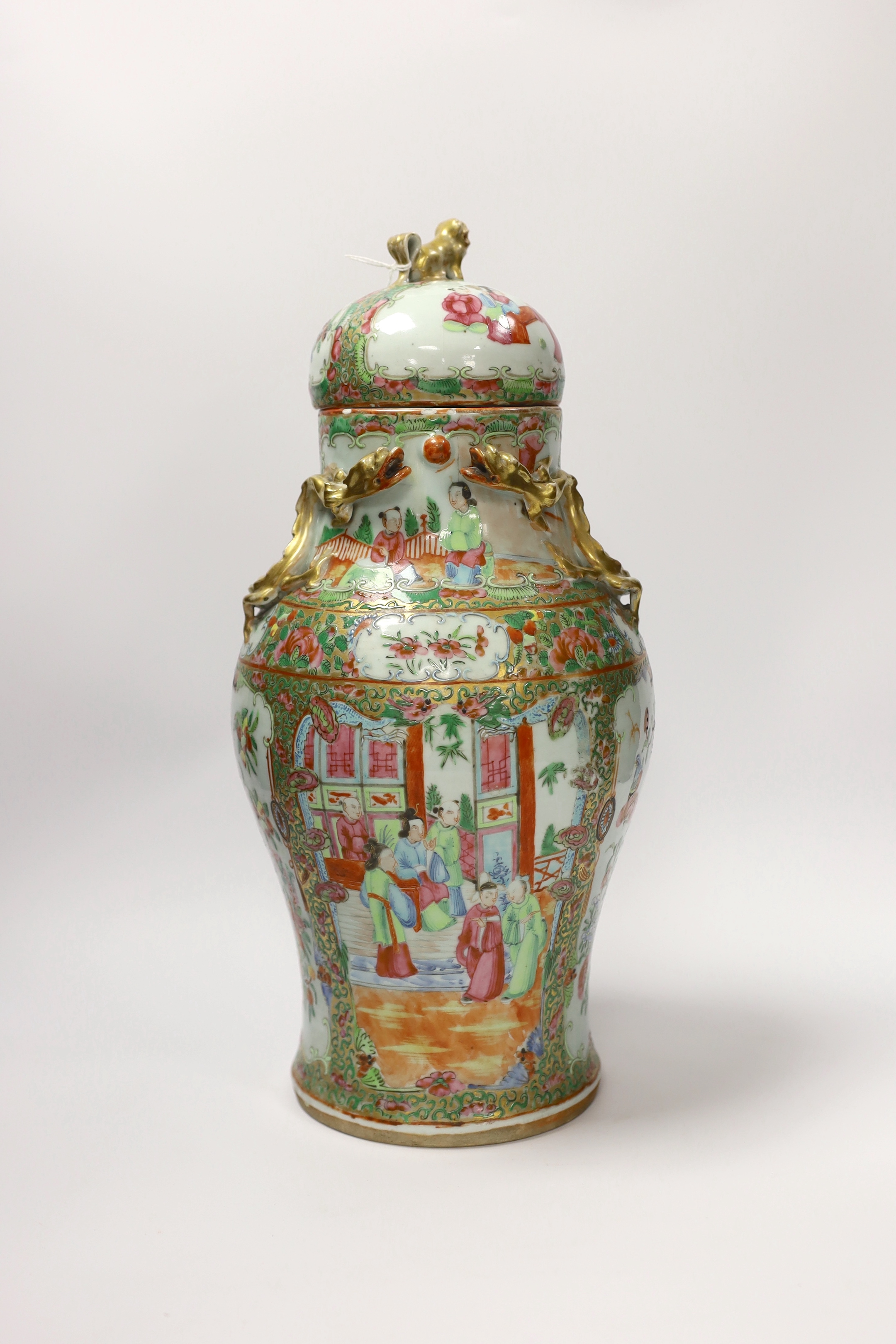 A 19th century Chinese famille rose jar and cover, 39cm